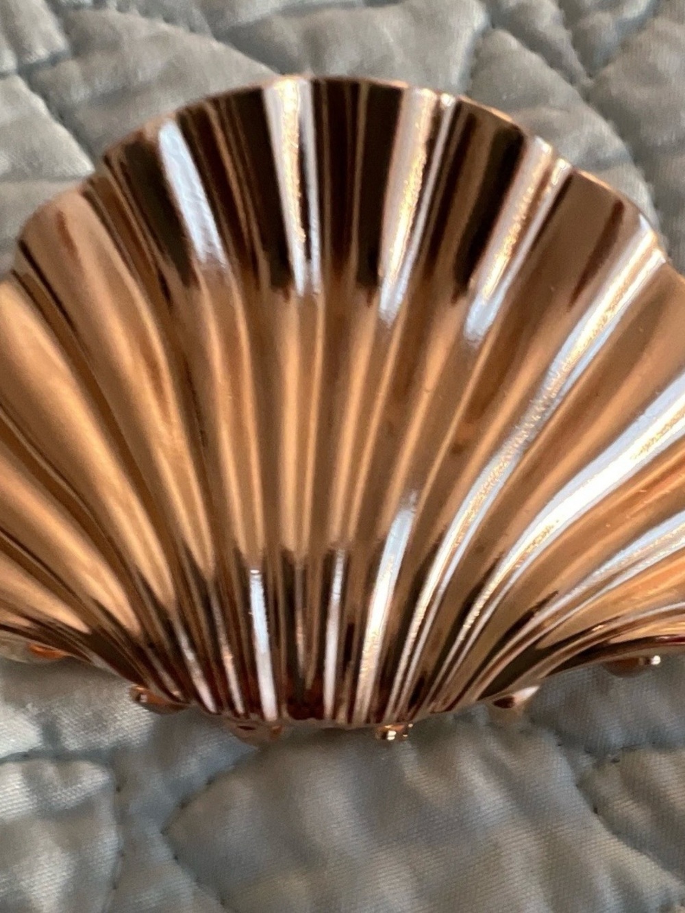 Metallic Shell Trinket Dish - Rose Gold Finish